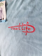 NWT Reel Life UPF 50 Sun Ray Defender L Blue Flag Patriotic Freedom USA Shirt