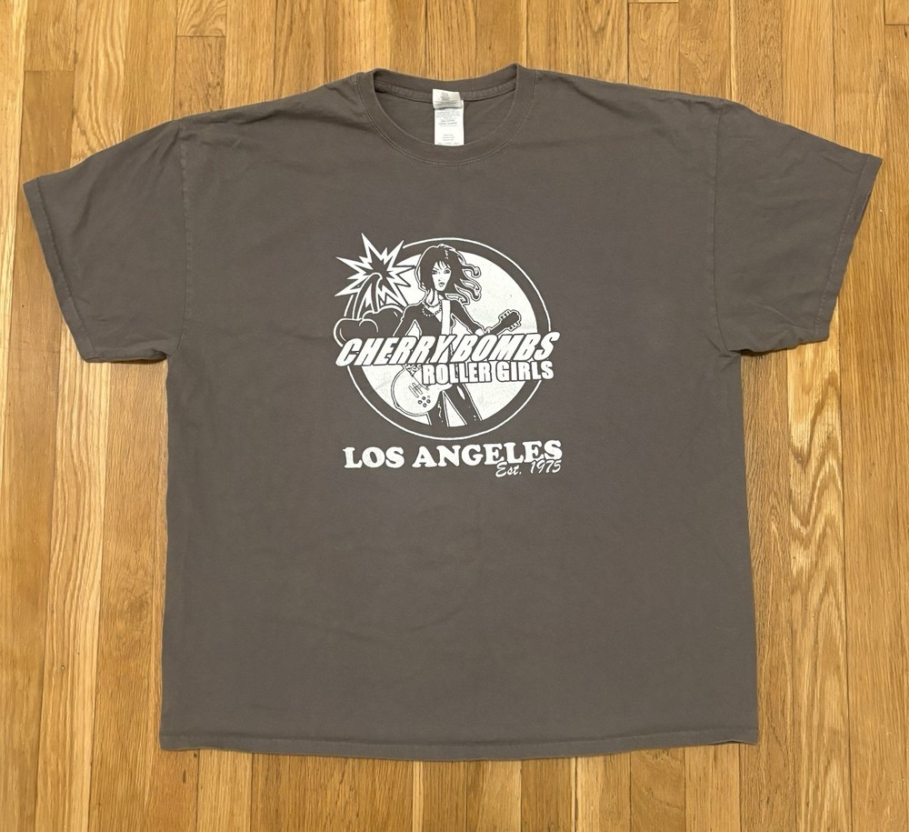 Vintage Cherry Bombs Roller Girls Los Angeles Men’s T Shirt Tee Gray 2XL