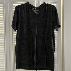 The Rail Men’s T Shirt L Black White Specks Large Pocket Stretch Round Neck