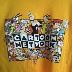 Cartoon Network Men’s L Yellow Graphic Logo Crew Neck Short Sleeve Cotton Tee