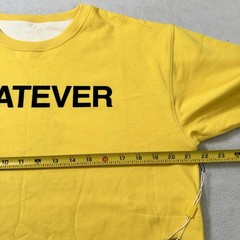 Reversible Graphic T-Shirt | “Whatever” Yellow “Life Sucks” Skull Cream Large