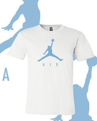 Men’s Basketball AIR Baby Blue MJ Sports T-Shirt Tee Fast Ship!!