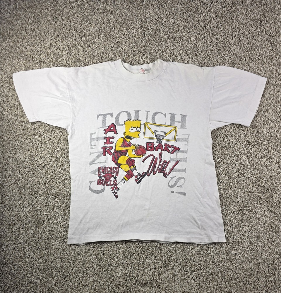 Vintage Bart Simpsons Chicago Bulls T-Shirt L Boxy Cant Touch This Air Bart