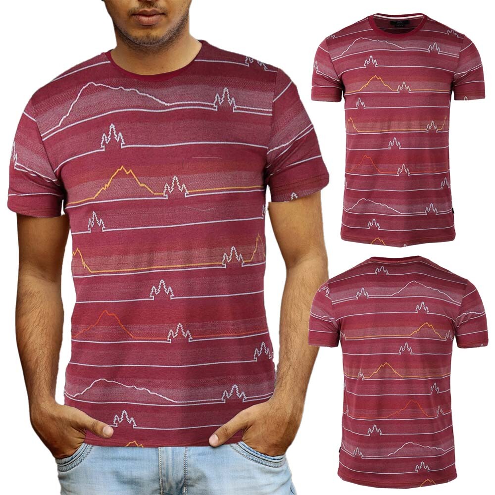 Beautiful Giant Men’s Striped Cotton T-shirt Jacquard Regular Outdoor