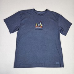 Life is Good T-Shirt Mens L Fishing Search Engine Jake Rocket Boat 100% Cotton