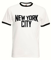 John Lennon Vintage Ringer Black and White New York City T-Shirt The Beatles