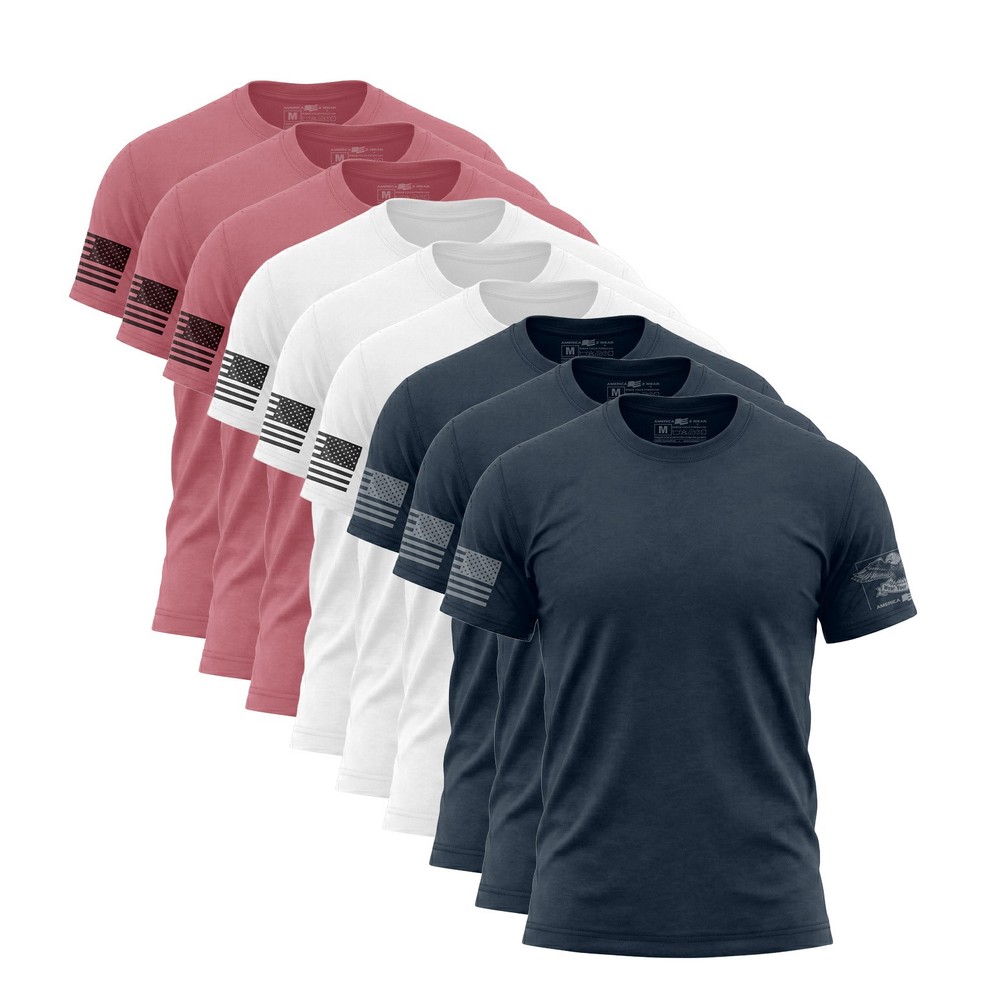 Red White & Blue Patriotic T-Shirts 9-Pack – Stars & Stripes