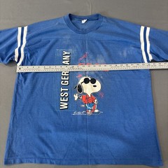 Vintage 70s Snoopy Joe Cool West Germany Ringer T-Shirt Jersey Artex XL Schulz