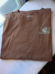 Mossy Oak Men’s Outdoor Life Brown Short Sleeve T-Shirt 100% Cotton Size 2XL