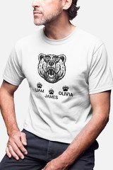 Personalized Papa Bear Shirt with Kids Name Family Cubs Childrens Grandchildrens