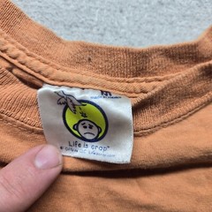 Life is Crap “No Skateboarding” Tee T-Shirt Orange Adult Men’s Size M Medium