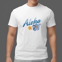 Aloha T Shirt Hawaiian Flower Tee Summer Beach Vacation Shirt Cotton Unisex