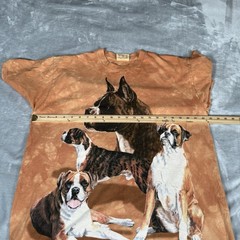Vintage The Mountain Boxer Dog T Shirt Mens L Tie Dye Animals Brown 2000 Y2K
