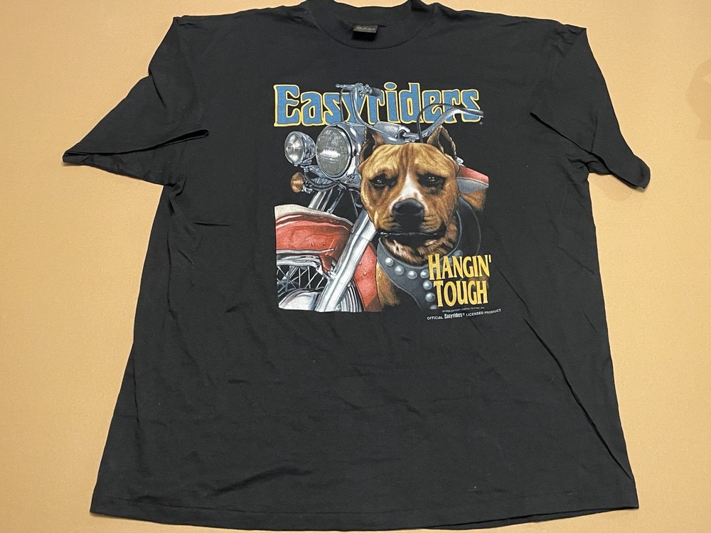 Vintage 3D Emblem Mens 2X Black 1993 Hangin Tough Easyriders 90s Key West FL NOS