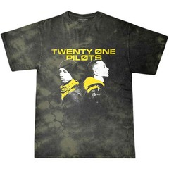 Men’s Twenty One Pilots Back To Back (Dip-Dye) Tie Dye T-shirt X-Large Green