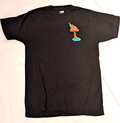 ALAB Psychedelic Mushroom T Shirt Medium 2 Sided Bright Blacklight Colors