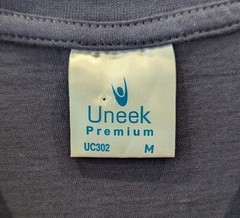 Uneek Premium Mens T-shirt Size Medium Navy Blue 100% Cotton Shirt Sleeved VGC