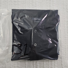Nautica Slim Fit Heavy Crew Neck Shirt Men’s Large Dark Navy Blue EUC LN
