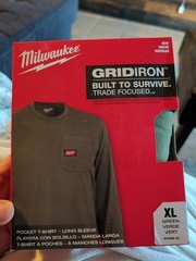 Milwaukee Pocket T-Shirt Long Sleeve Green – XLarge 606GN