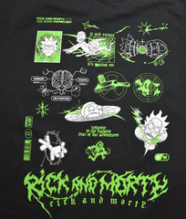 Rick And Morty Mens Funny Cartoon Black Shirt New Large