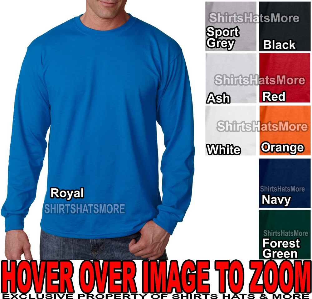 Gildan Mens Poly Cotton LONG SLEEVE T-Shirt S, M, L, XL, 2XL, 3XL NEW