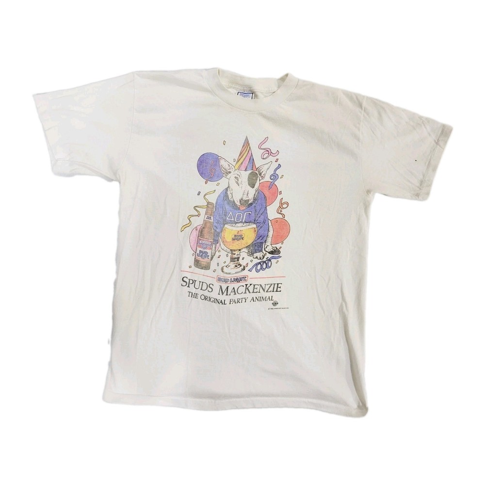 Vintage Bud Light Spuds MacKenzie Tshirt Mens XL Single Stitch 1985 Party Animal