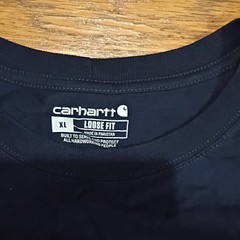 Carhartt Men’s XL T-Shirt Navy Long Sleeve Crew Neck Loose Fit Logo TK0231-M
