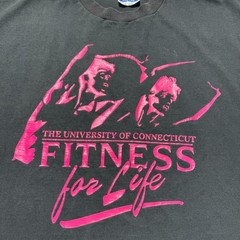 Vintage 90s University of Connecticut Fitness for Life Workout Shirt USA Made XL