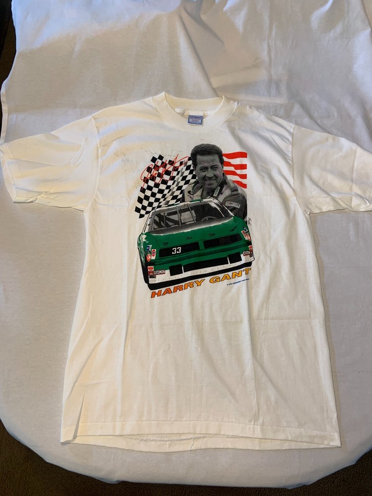 Vintage Harry Gant Shirt 1990’s Nascar Racing #33 Skoal Bandit XL White AllSport