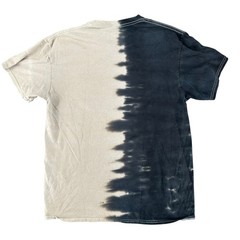 Poison Half Bleached Band T-Shirt Black and White Skull Rock Medium