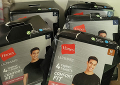 NEW Hanes Men BLACK Crew neck T-Shirt 4-Pack Comfort FIT OPEN BOX YOU CHOOSE SZ