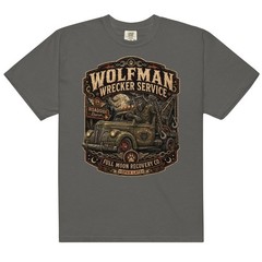 Wolfman Tow Truck Comfort T-Shirt Werewolf Wrecker Tee S-4XL