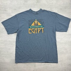 Vintage Mysteries Of Ancient Egypt Shirt Adult XL Blue Documentary Movie Sphynx