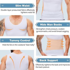 Men’s Body Shaper Gynecomastia Compression Ionic Shaping Shirt Slimming Tank Top