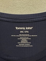 Tommy John Men T Shirt 2XL Navy Blue Crew Neck Pocket Short Sleeve Comfort Wear