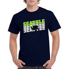 Seattle Retro Repeat – Sports Team City Tailgating T Shirt – Navy