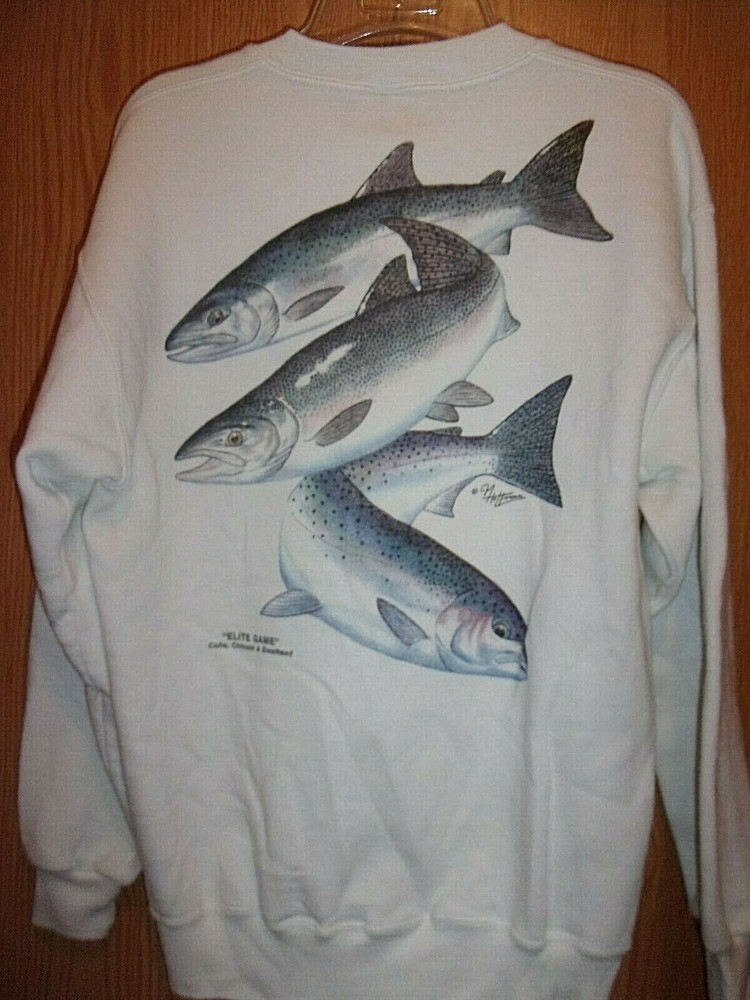 Enviromental Fine Art Wear white L 42 44 sweatshirt Elite Game FISH