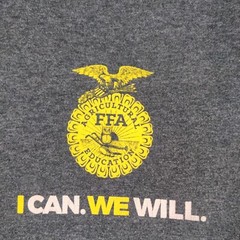FFA Men’s I Can We Will T-Shirt Gray Small Long Sleeve Crew Neck Polycotton