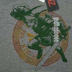 Legend of Zelda LINK Gray Green Gold T-Shirt Official Nintendo Mens Sizes Hyrule