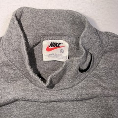 Vintage Nike Mock Neck Long Sleeve Shirt Gray USA Made Swoosh XL Y2K
