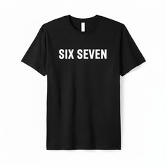 Six Seven Men’s Graphic Print Cotton Crew Neck T-Shirt White or Black