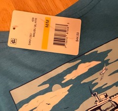 NWT Southern Proper Mens Malibu Blue Lightweight Tee with Boating Scene, M