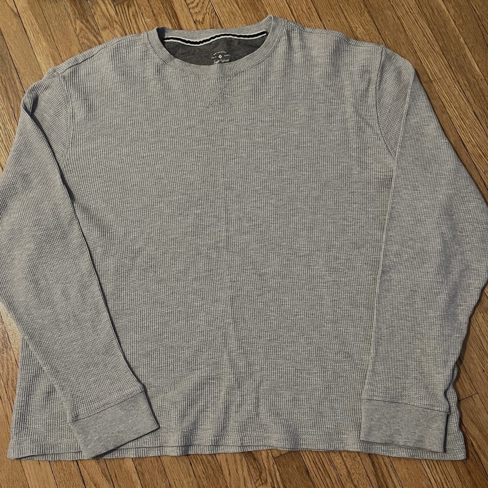 Member’s Mark Gray Cabincore Warm Thermal Waffle Soft Wash Long Sleeve SzXXL