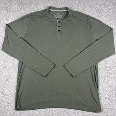 Free Fly Shirt Mens XL Green Bamboo Henley Performance Long Sleeve Stretch Tee