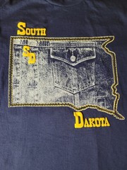 Vintage South Dakota T Shirt Mens Large Blue Jean Jacket Graphic Print FOTL 90s