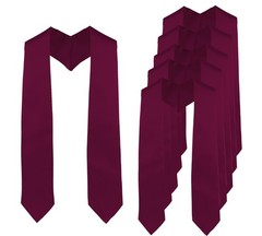 6 Pieces Unisex Graduation Stole Blank Graduation Sash Plain Grad Stole 72 In…