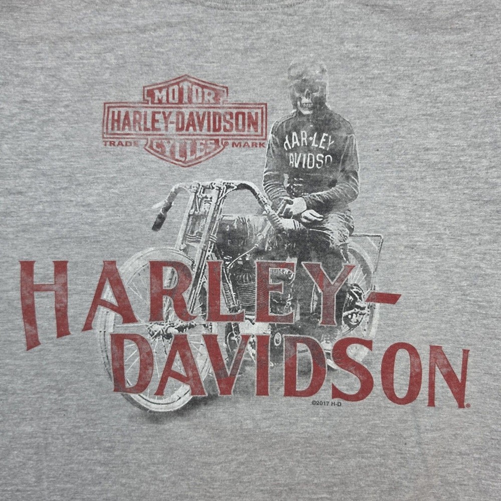 Harley-Davidson Shirt Mens Medium Tall Gray Big Sky Great Falls Montana Biker