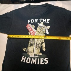 Cat tee shirt for the homies milk size small gothcore festival retro black
