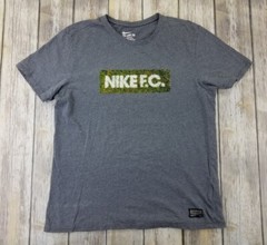 Nike Football Club FC T-shirt Mens Size L Gray Short Sleeves Graphic Athletic