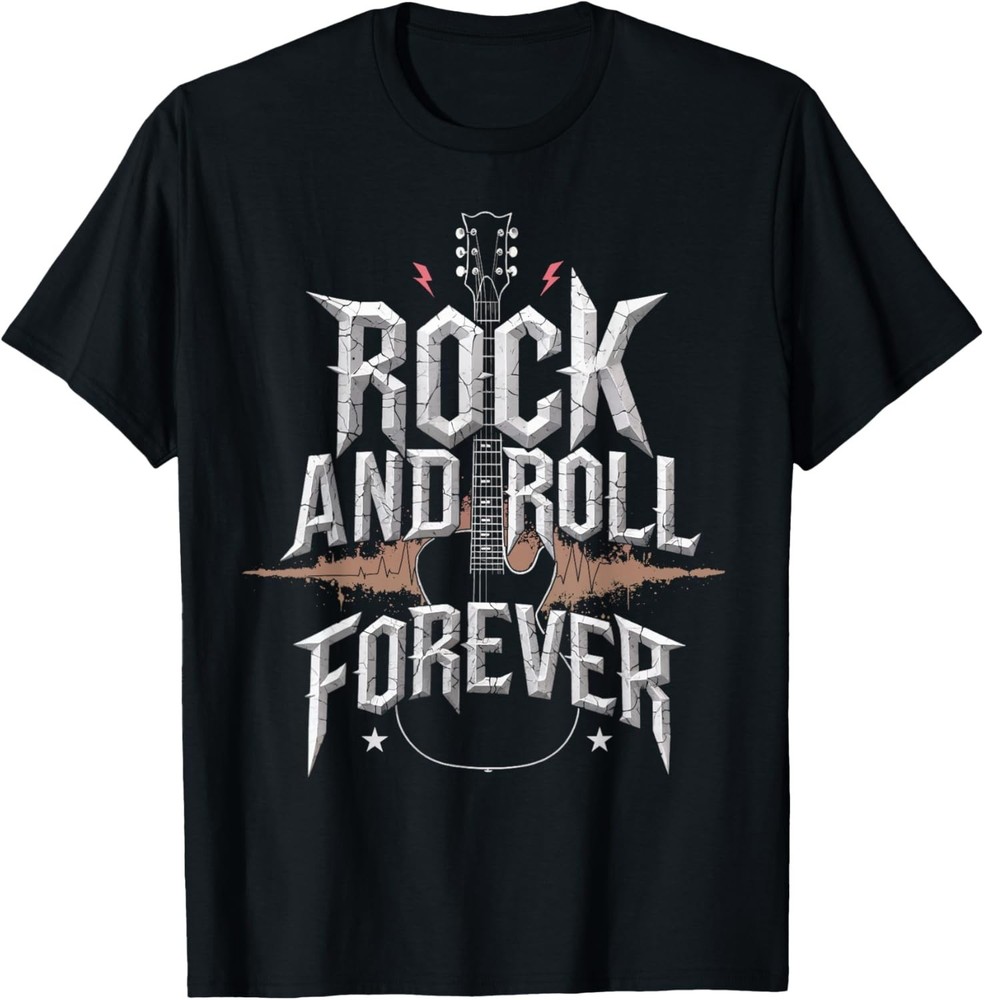 Rare Guitar Forever T-Shirt Vintage Rock and Roll Music Retro Classic Graphic